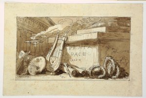 Dessin, Monument pour une Accademia della Pace, 1810-20 - Felice Giani