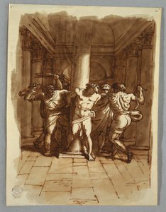 Dessin, page de carnet de croquis : Flagellation du Christ, 1810-15 - Felice Giani