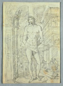 Dessin, études de têtes et de mains de femmes et d