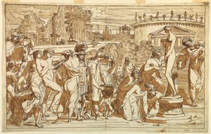 Dessin, Adoration de Vénus dans un paysage classique, vers 1820 - Felice Giani