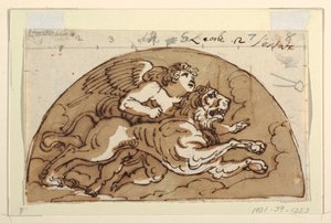 Leo, Lunette pour plafond, Sala Ottagonale, Palazzo Milzetti, Faenza - Felice Giani