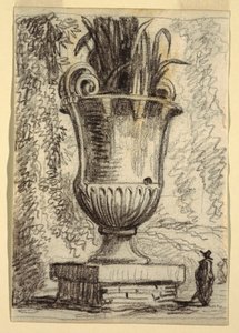 Vase monumental dans un parc - Felice Giani