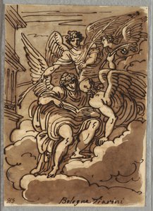 Saint Paul dans les nuages avec des anges et des palmes - Felice Giani