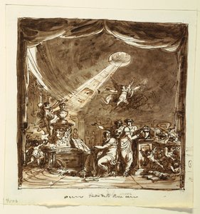 Rideau de scène : Temple de la renommée - Felice Giani