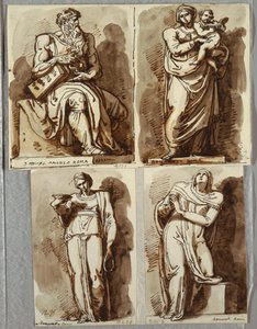 Études après quatre statues sur le tombeau de Jules II, d