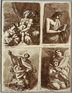 La Sainte Famille avec Sainte Catherine; Saint Jean-Baptiste, d