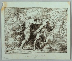 La lutte entre Hercule et le dieu fleuve Achéloos - Felice Giani