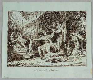 Thétis plonge Achille dans le fleuve Styx - Felice Giani