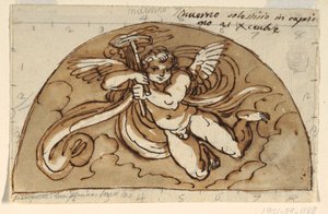 Hiver, Lunette pour plafond de la Sala Ottagonale, Palazzo Milzetti, Faenza - Felice Giani