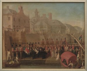 Gênes. Visite du port franc par le pape Pie VII le 5 mai 1815.