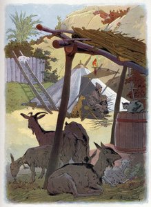 Robinson Crusoé chez lui avec ses animaux - Felicien baron de Myrbach Rheinfeld
