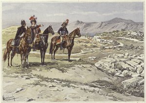 Soldats à cheval surveillant Nicopolis - Felicien baron de Myrbach Rheinfeld