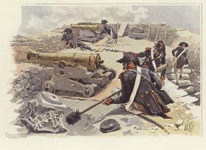Soldats prenant position parmi les ruines de Nicopolis - Felicien baron de Myrbach Rheinfeld