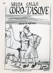 Fille de douze ans aux cheveux courts gardant des lamas - Felipe Huaman Poma de Ayala