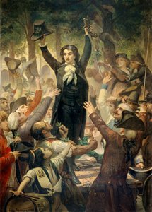 Camille Desmoulins harangue les patriotes dans les jardins du Palais Royal - Félix Joseph Barrias