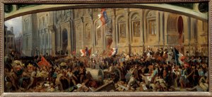 Révolution de 1848 : Alphonse de Lamartine (1790-1869), écrivain et homme politique français, rejette le drapeau rouge à l