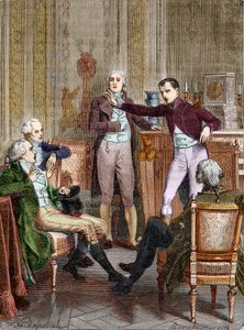 Le Premier Consul Bonaparte parlant au mathématicien Gaspard Monge - Felix (after) Philippoteaux