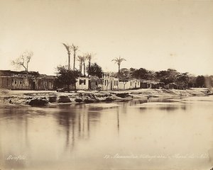 Alexandrie, Égypte : un village arabe sur les rives du Nil - Félix Bonfils