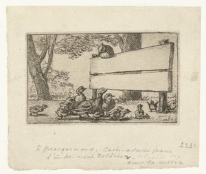 Carte de visite avec des canards près d