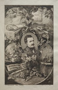 Frontispice pour Nouvelles œuvres de Champfleury, Les Amis de la Nature : Portrait de Champfleury, 1859 - Felix Bracquemond