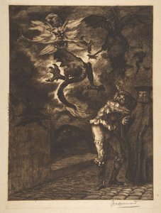 Hors de mon soleil, canailles ! Panurge sortant de chez Raminagrobis, 1854-1855 - Felix Bracquemond