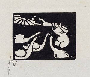 Baigneur avec des cygnes, X de "Les Petites Baigneuses", 1893 - Felix Edouard Vallotton