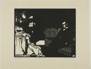 Se préparer pour une visite, planche huit de Intimités - Felix Edouard Vallotton