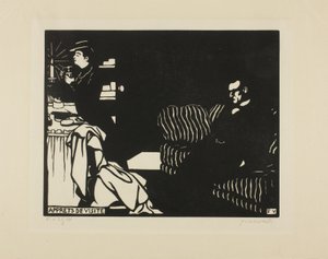 Préparation pour une visite, planche huit de Intimités, 1898 - Felix Edouard Vallotton