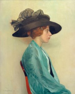 Jeune femme au chapeau noir - Felix Edouard Vallotton