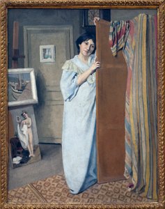 Madame Vallotton en robe. Peinture de Félix Vallotton (1865-1925)