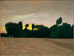 Paysage de Normandie, coucher de soleil