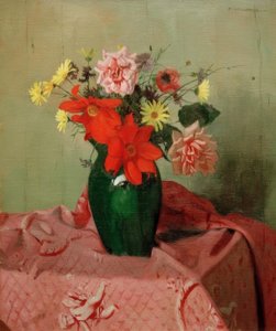 Roses et dahlias - Felix Edouard Vallotton