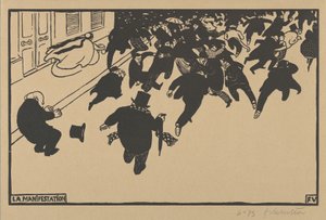 La Manifestation, 1893 - Felix Edouard Vallotton