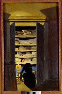 Femme cherchant dans un placard - Felix Edouard Vallotton