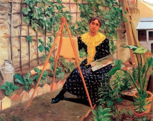 Jeune femme peignant - Felix Edouard Vallotton