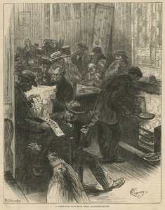 Une salle de club communiste près de Leicester Square (gravure) - Felix Elie Regamey