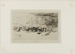 Une rafale à Trouville - Felix Hilaire Buhot