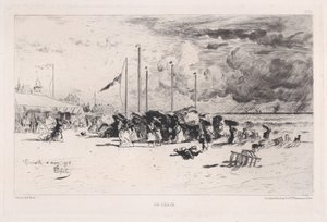 Une rafale à Trouville, 1874 - Felix Hilaire Buhot