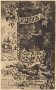 Ex-libris de Léon Lerey - Felix Hilaire Buhot