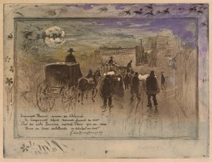 Procession funéraire sur le boulevard de Clichy - Felix Hilaire Buhot