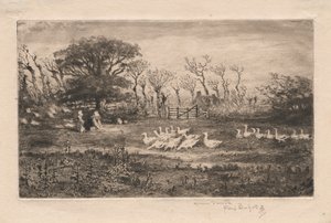Oies, 1887 - Felix Hilaire Buhot