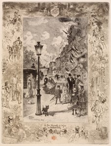 La Fête nationale au Boulevard Clichy, 1878 - Felix Hilaire Buhot