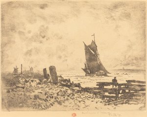 La Petite Marine - Souvenir de Medway (contre-épreuve) - Felix Hilaire Buhot