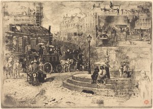 La Place Pigalle en 1878 - Felix Hilaire Buhot