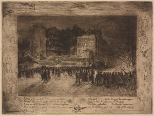 La Place des Martyrs et la Taverne du Bagne, 1885 - Felix Hilaire Buhot