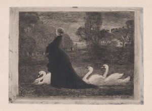 Dame des cygnes, 1879 - Felix Hilaire Buhot