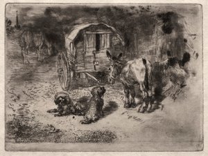 Les Gardiens de la Maison, ou les Amis du Saltimbanque, c. 1875 - Felix Hilaire Buhot