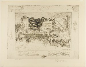 La Place des Martyrs et la Taverne de la Prison - Felix Hilaire Buhot
