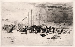La rafale à Trouville, 1874 - Felix Hilaire Buhot