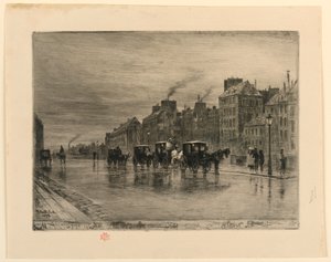 La station de taxis - Felix Hilaire Buhot